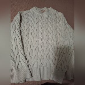 Philosophy Off White Cable Knit Sweater Medium GUC